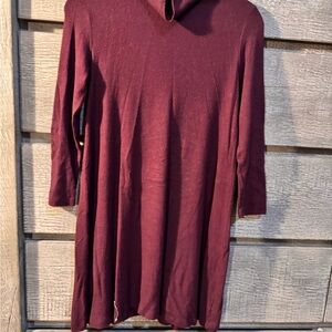 American Eagle Outfitters Burgundy Long Sleeve Dress